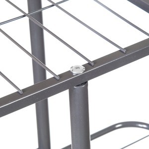 Stovas gėlėms metalinis juodos sp. 3 aukštų 53x43x57cm