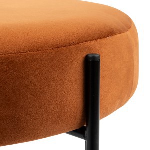 Pufas metalinėmis kojomis su veliūriniu audeklu D47xH45 cm Atmosphera 166765E