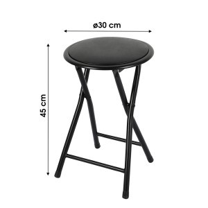 Kėdė-taburetė sulankstoma D30xH45 cm juoda sp. Urban Living 224737