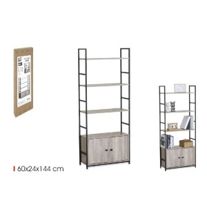 Lentyna pastatoma su spintele 60x24x144 cm juoda, medis MobleKit BY05014079182