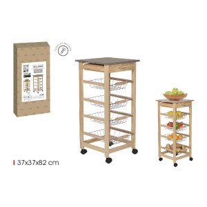 Vežimėlis virtuvei su ratukais ir 4 krepšeliais 37x37x82 cm MobleKit BY050140791