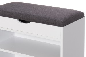 Suoliukas prieškambario, batų lentyna 60x30x47 cm baltas, pilkas 4Living 632939