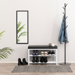 Suoliukas prieškambario, batų lentyna 80x30x51 cm baltas, pilkas 4Living 275767