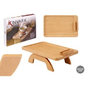 Staliukas ant sofos porankio, bambukinis 35x25x15 cm Kinvara 92605