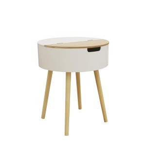 Staliukas medinis su stalčiumi 45x54,5x45 cm balta/medžio sp. Home Deco HD3864