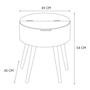Naktinis staliukas 45x54,5x45 cm stalčius, balta/medžio spalva Home Deco HD3864
