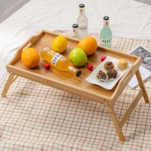 Staliukas pusryčių/kompiuteriui lovoje bambukinis 50x30x24 cm HR-W001