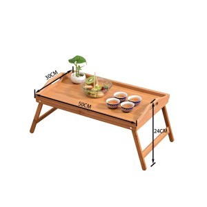 Staliukas pusryčių/kompiuteriui lovoje bambukinis 50x30x24 cm HR-W001