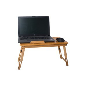 Staliukas pusryčių/kompiuteriui lovoje su stalčiumi 50x30x20-29 cm bambuk. 01294