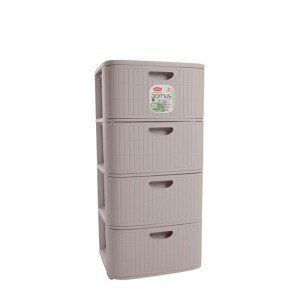 Komoda su 4 stalčiais plastikinė rusva 40x40x80 cm 90101 Italija STEFANPLAST