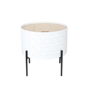 Staliukas medinis atsid. viršus 35x35x35 cm balta/medžio sp. Home Deco HD6412