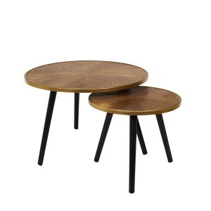 Staliukai mediniai 2 vnt. 60x48/40x40 cm juodi/rudi mediniai Home Deco HD7412