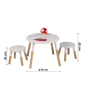 Staliukas su 2 kėdutėmis vaikiškas (stalas D55xH42H25 cm, kėdės H25 cm) 151020