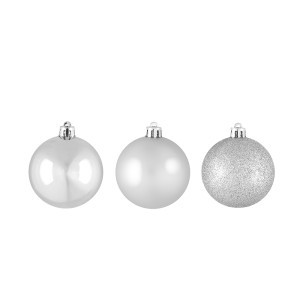 Eglutės papuošalai 9 vnt D6 cm sidabro spalvos Winteria 608915 KLD