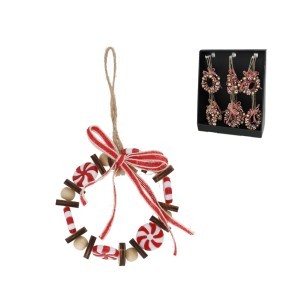 Dekoracija kalėdinė Vainikėlis pakabinamas 11 cm, plastikinis 8445393466460 KLD