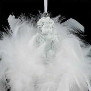 Dekoracija Angelas pūkuose D12xH7 cm Atmosphera 137744B KLD