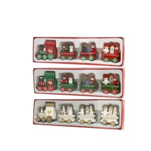 Dekoracija kalėdinė Traukinys 22x5x2.5 cm (mix 3) medis 8430540924672 KLD