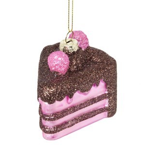 Eglutės papuošalas stiklinis Tortas 7.6x6.6x6.9 cm Ornaments KLD