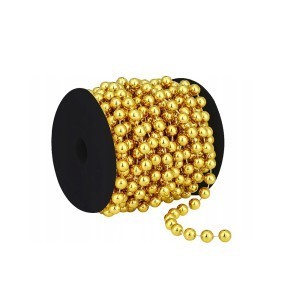 Grandinėlė girlianda karoliukai aukso sp. 5m x 5mm 26008_ZL kld