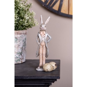 Figūrėlė Kiškis polirezininė 4x3x17 cm velykinis Clayre