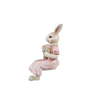 Figūrėlė Kiškis sėdintis 7x5x13 cm velykinis Clayre