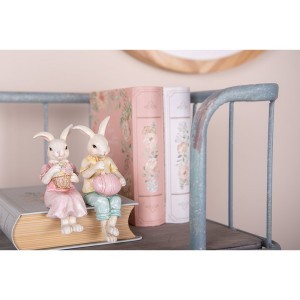 Figūrėlė Kiškis sėdintis 7x5x13 cm velykinis Clayre