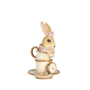 Figūrėlė Triušis puodelyje  8x8x14 cm velykinis Clayre