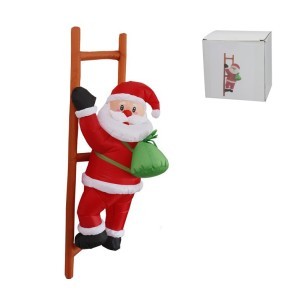 Kalėdų senis pripučiamas su kopėčiomis 180 cm 6LED 8445393489902 kld