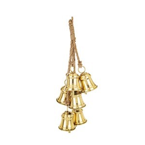 Dekoracija pakabinama Varpeliai metalinė auksinės sp. 53x15x15 cm 181433 KLD