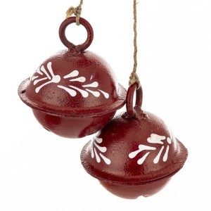 Dekoracija pakabinama Varpeliai metalinė raudonos sp. 42x6x6 cm 168412 KLD