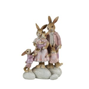 Figūrėlė polirezininė Zuikis šeimyna  11x6x18 cm velykinis Clayre