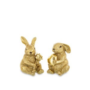 Figūrėlė Zuikis polirezininis aukso spl. 12x7,5x9 11x8x8 cm 164780 velyk