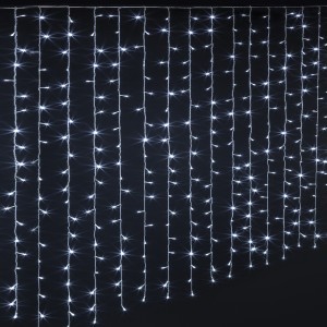Girlianda-užuolaida 200 LED 90 cm šalta balta spalva Feeric 877726B