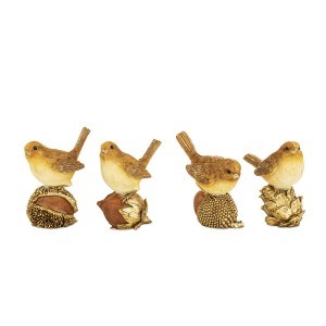 Figūrėlė Paukštelis auksinės spalvos polirezin. 7,5x6,5x4 cm 180971 KLD
