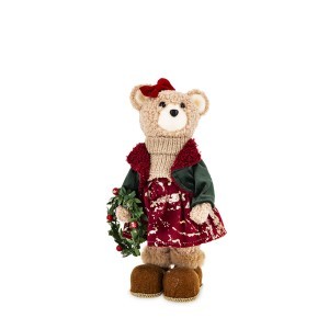 Figūrėlė Meškiukas kalėdinis 30x17x11,5 cm 180513 KLD