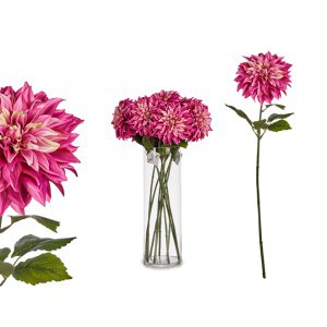 Dekoratyvinė gėlė Jurginas rožinė spalva 74x16x16 cm Ibergarden 77045