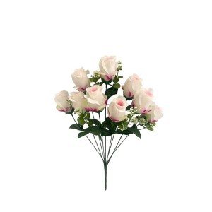 Dekoratyvinė gėlių puokštė Rožės 23x47 cm  kreminė sp. 8445393411149