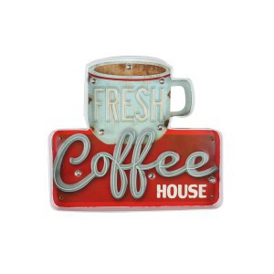 Sienos dekoracija vintažinė Fresh Coffe House 35,5x30 cm Urban Living 33829