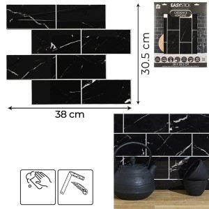 Plokštelė sienai lipni dekoratyvinė juoda sp. 33x27,5 cm HD7709