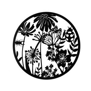 Sienos dekoracija Drugeliai sode metalinė 60x61.5 cm CL14 Country Living Widdop