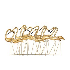 Sienos dekoracija Flamingai metalinė auksinės sp. 42x81,5x4,5 cm 179140