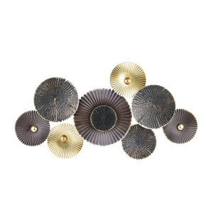 Sienos dekoracija metalinė juodos auksinės sp. 46x81x5,5 cm 140360