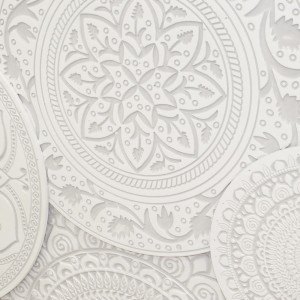 Sienos dekoracija metalinė balta 81x153x4 cm