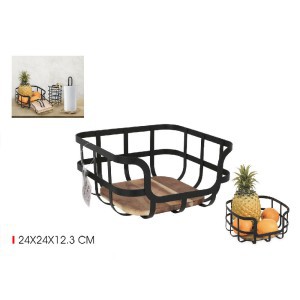 Vaisinė 24x24x12 cm medinė, metalinė West Confortime BY01017874940