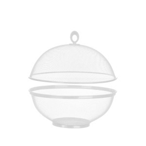 Vaisinė su dangčiu D27xH24 cm baltos spalvos metalinė Kinvara 64219