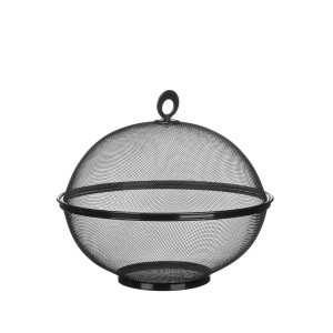 Vaisinė su dangčiu D27xH24 cm juodos spalvos metalinė Kinvara 64216