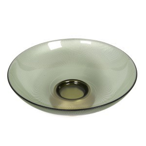 Lėkštė vaisiams stiklinė žalios/auksinės sp. D36xH12 cm HR-V63