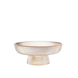 Lėkštė vaisiams stiklinė rusvos sp. D25xH11 cm CURLY Ambition 67609