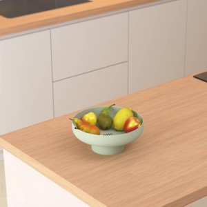 Lėkštė vaisiams plastikinė D26xH10,5 cm žalsvos spalvos 5Five 190240A