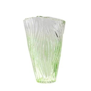 Vaza stiklinė žalia/skaidri D22xH35.5 cm HR-V002
